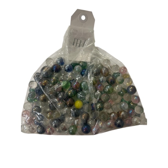 Glass Marbles Assorted Colors Clear Blue Green Brown Red Lot of 176 1/2" & 5/8" - Picture 3 of 3